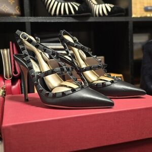 Valentino Garavani Black Rockstud Heels
